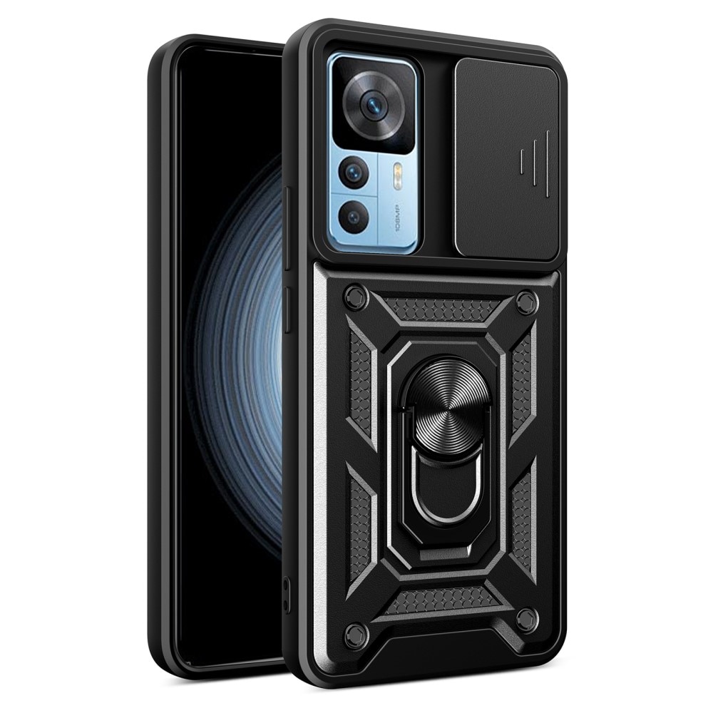 Hybridcover Ring + Kamerabeskyttelse Xiaomi 12T Pro Sort
