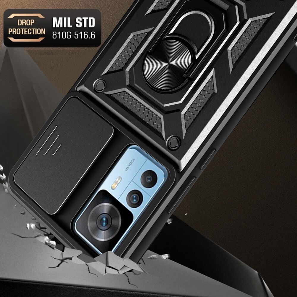 Hybridcover Ring + Kamerabeskyttelse Xiaomi 12T Pro Sort
