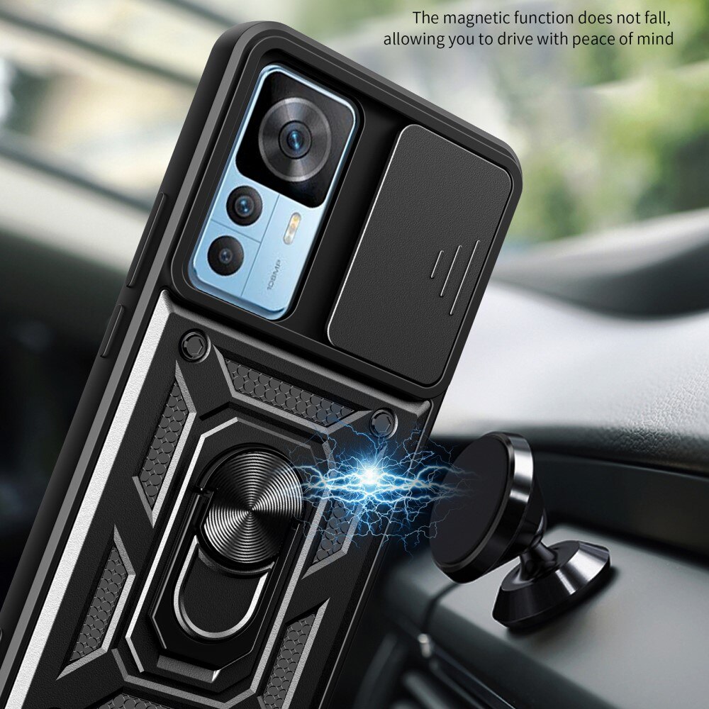 Hybridcover Ring + Kamerabeskyttelse Xiaomi 12T Pro Sort
