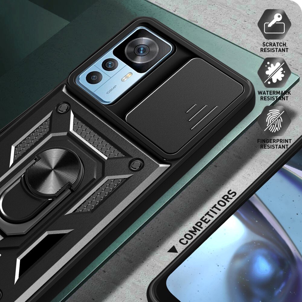 Hybridcover Ring + Kamerabeskyttelse Xiaomi 12T Pro Sort