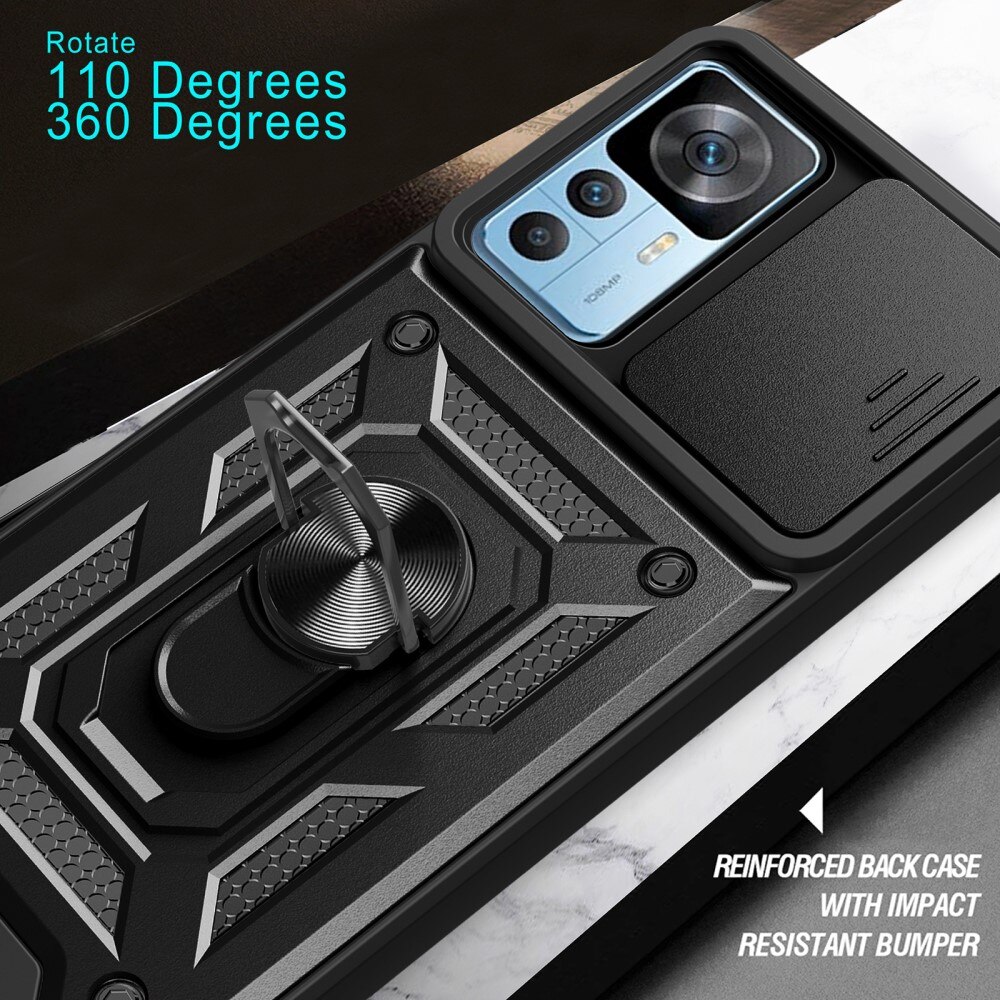 Hybridcover Ring + Kamerabeskyttelse Xiaomi 12T Pro Sort
