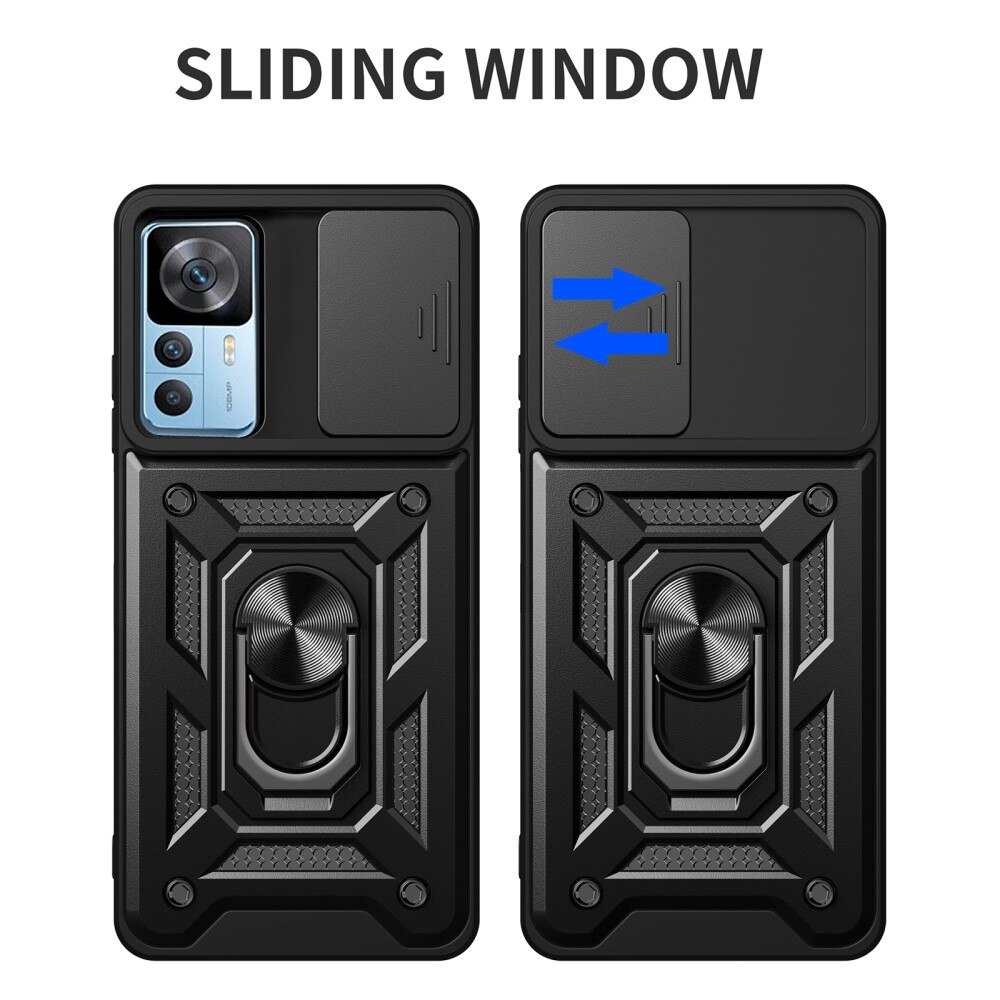 Hybridcover Ring + Kamerabeskyttelse Xiaomi 12T Pro Sort