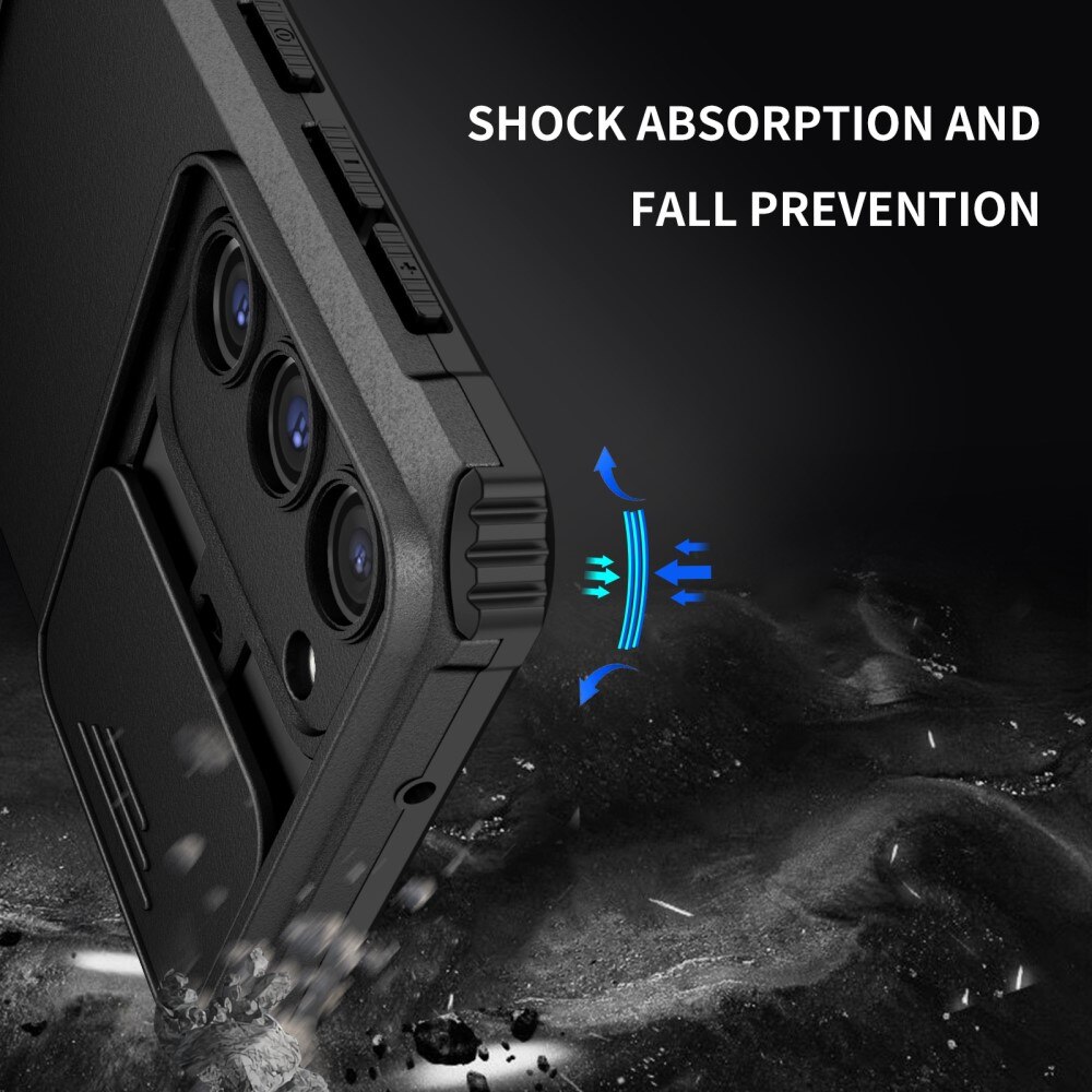 Samsung Galaxy S23 Plus Kickstand Cover kamerabeskyttelse Sort