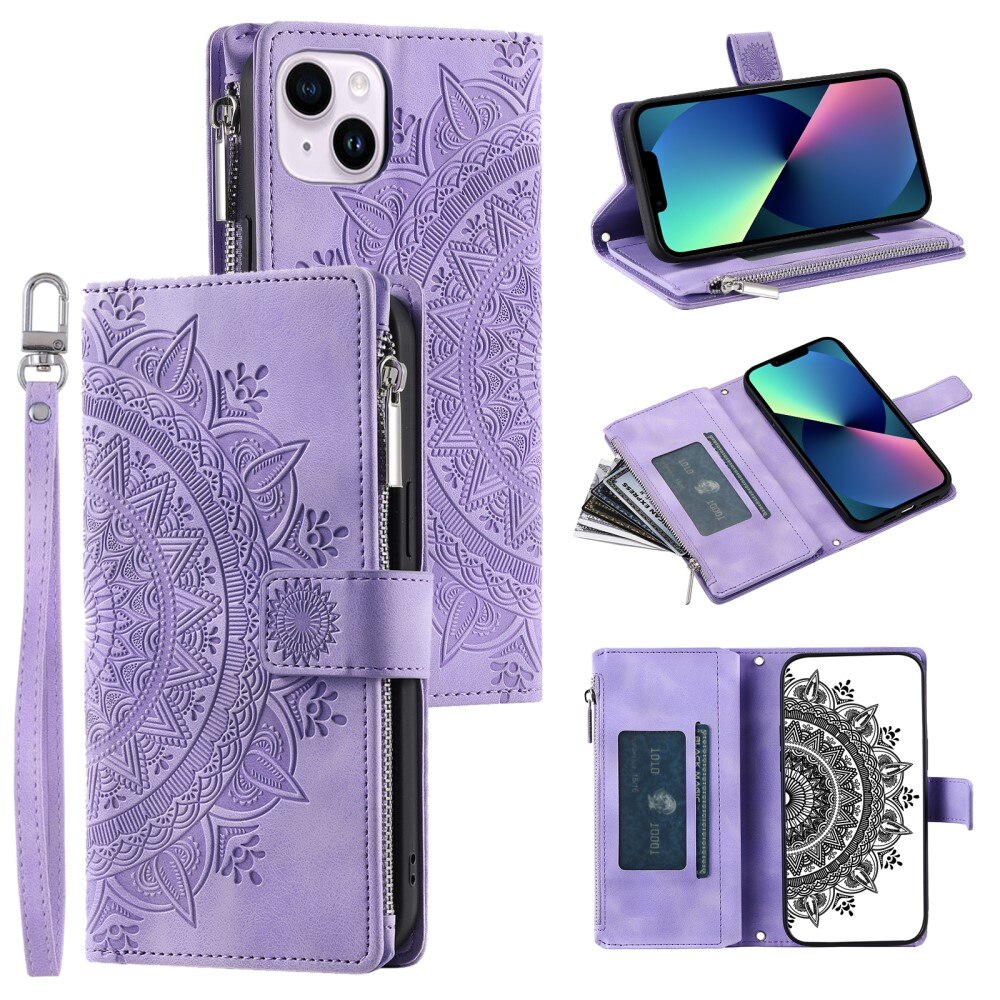 Pung Taske iPhone 13 Mini Mandala lila