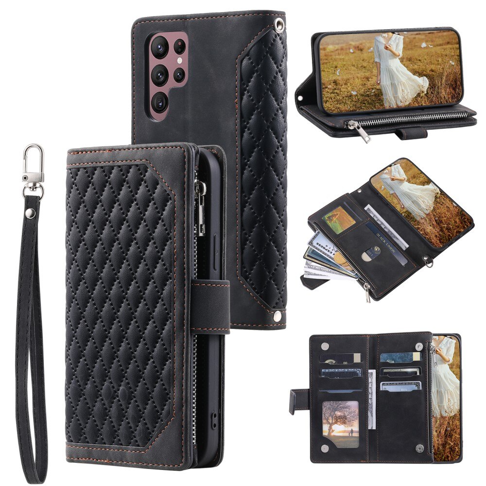 Pung Taske Samsung Galaxy S23 Ultra Quilted sort