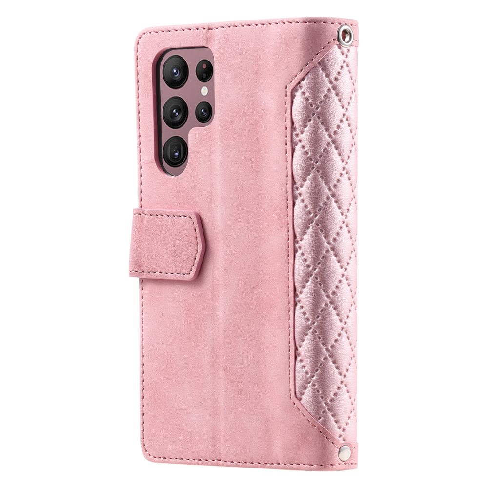 Pung Taske Samsung Galaxy S23 Ultra Quilted Lyserød