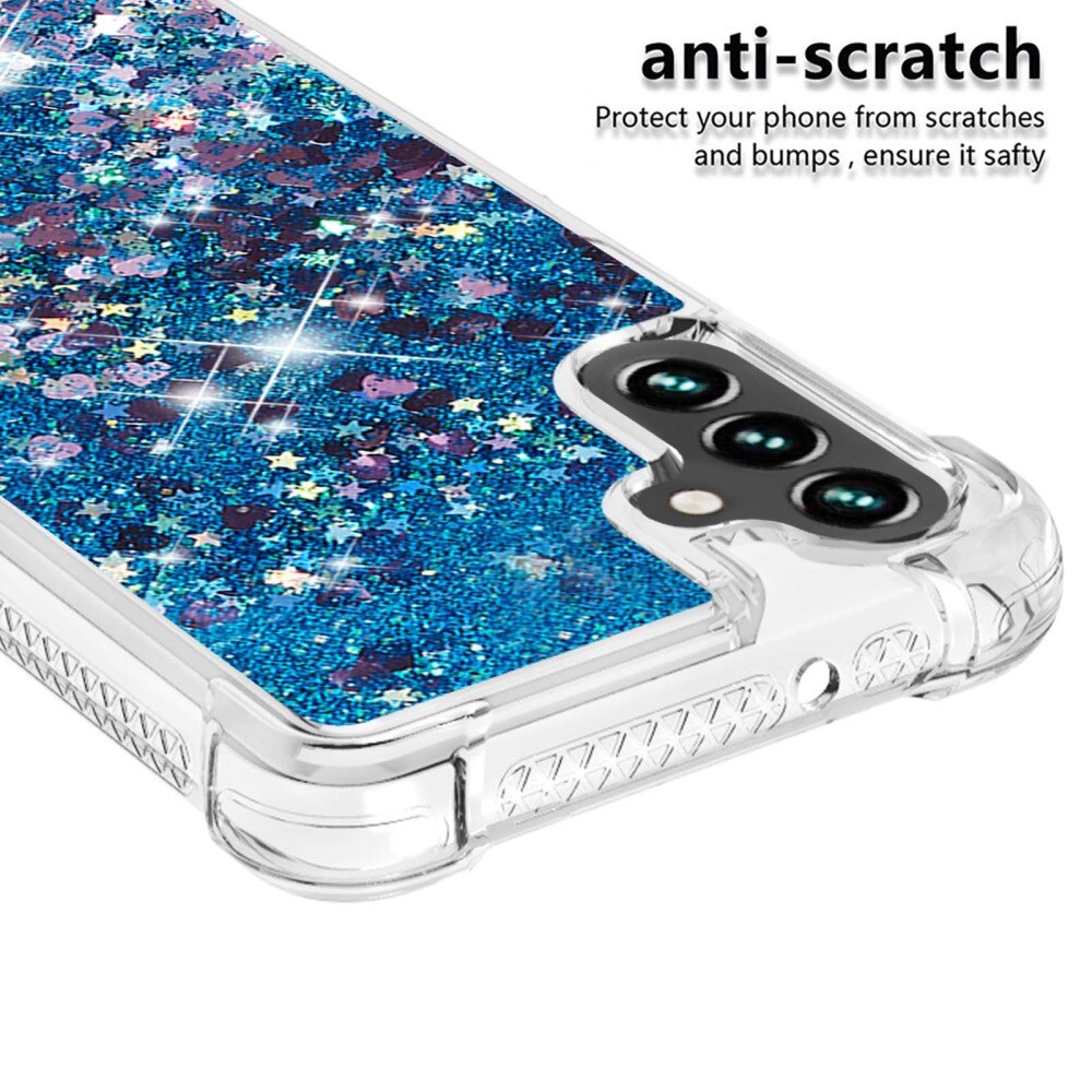 Glitter Powder TPU Cover Samsung Galaxy A54 blå