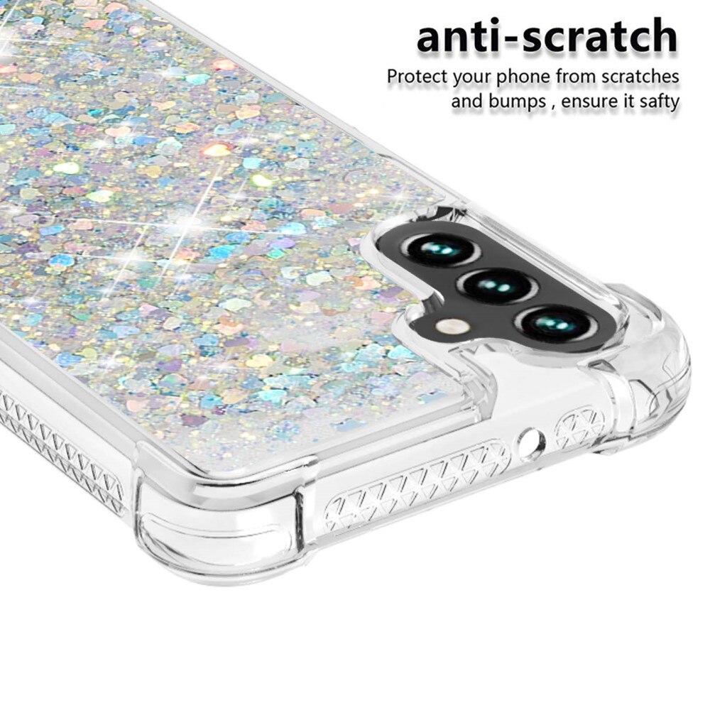 Glitter Powder TPU Cover Samsung Galaxy A54 sølv