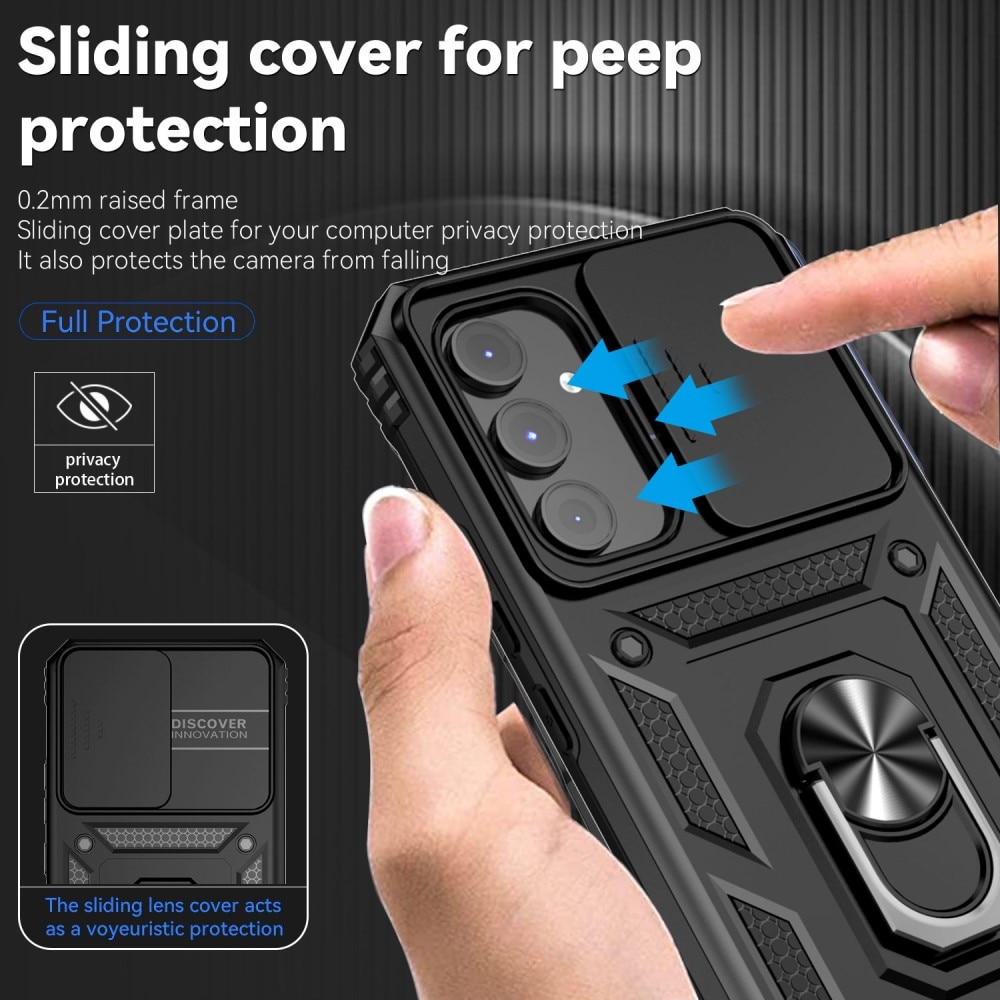 Hybridcover Tech Ring+Kamerabeskyttelse Samsung Galaxy A54 sort
