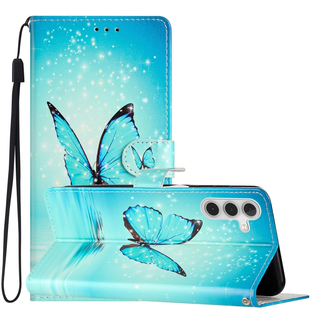Mobiltaske Samsung Galaxy A54 blå sommerfugle