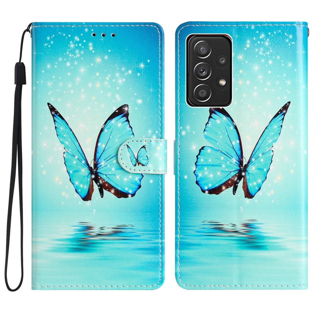 Mobiltaske Samsung Galaxy A53 blå sommerfugle