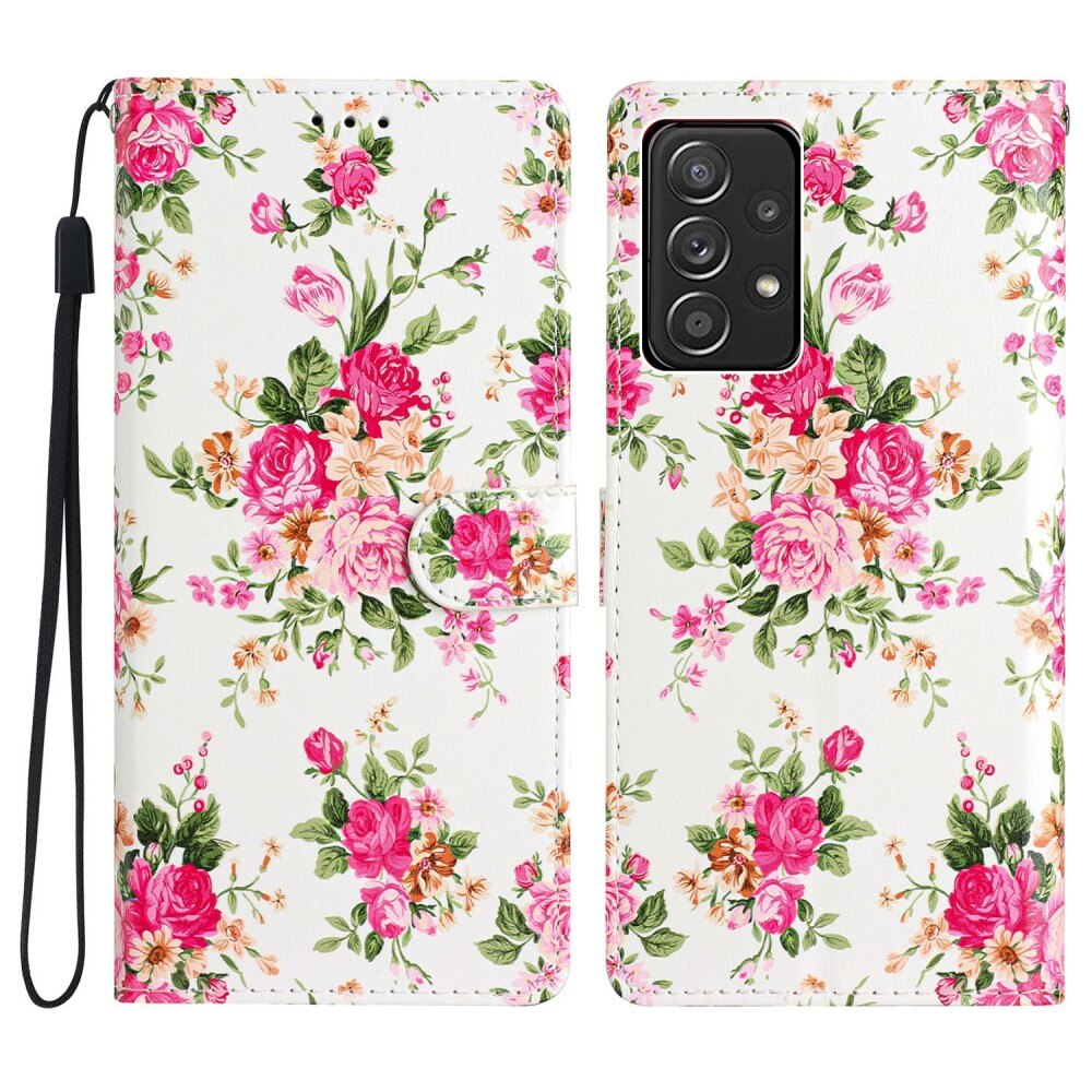 Mobiltaske Samsung Galaxy A53  lyserøde blomster