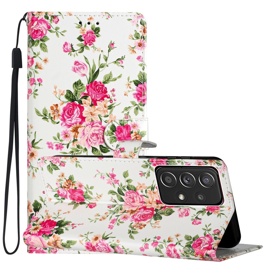 Mobiltaske Samsung Galaxy A53  lyserøde blomster