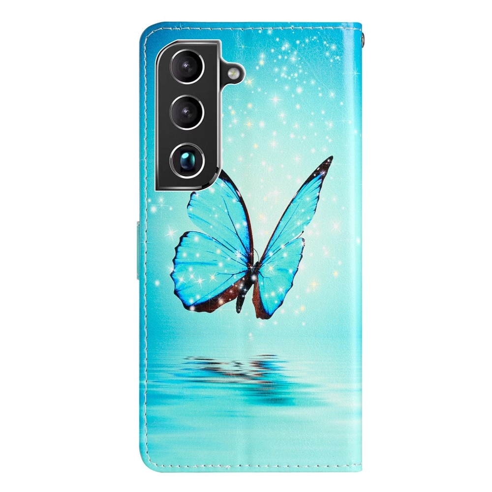 Mobiltaske Samsung Galaxy S22 blå sommerfugle