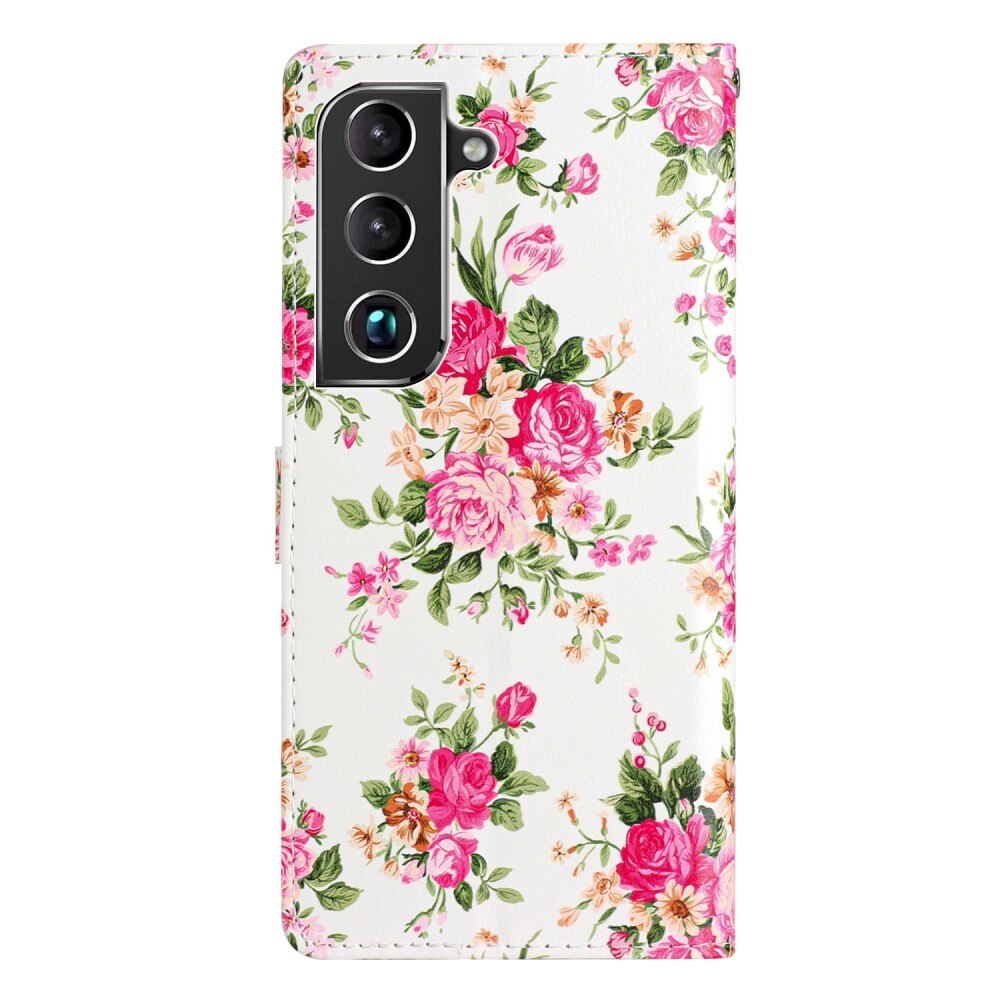 Mobiltaske Samsung Galaxy S22 lyserøde blomster