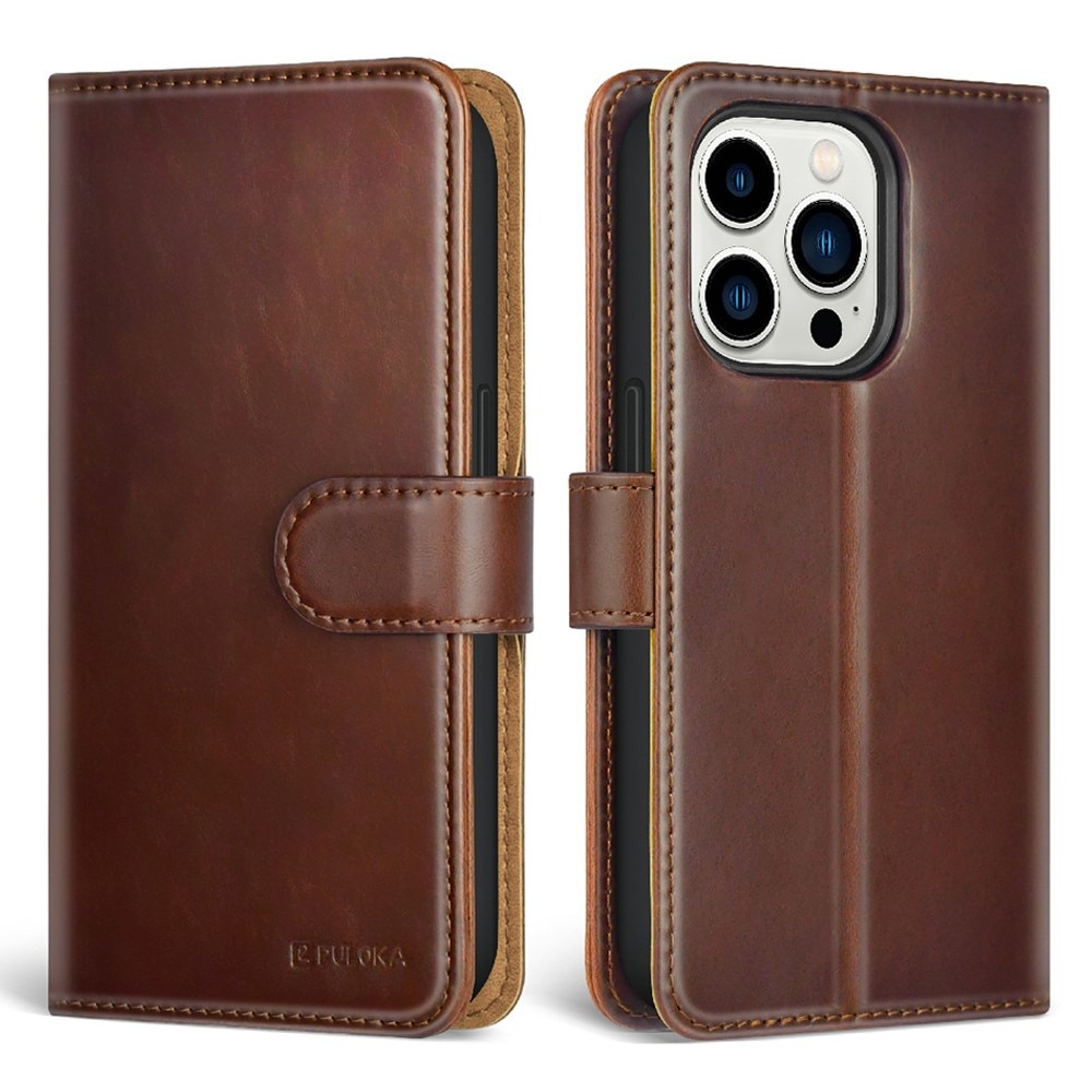 Magnetisk Wallet iPhone 14 Pro brun