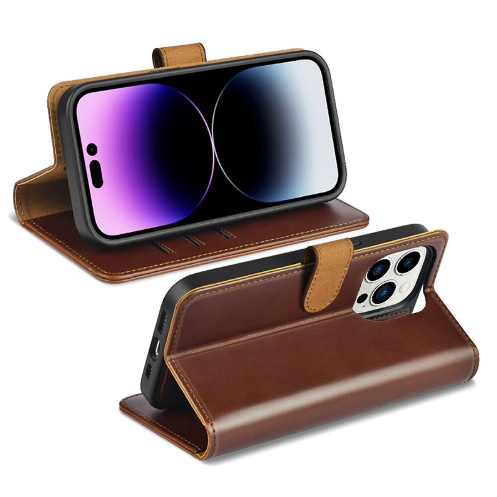 Magnetisk Wallet iPhone 14 Pro brun