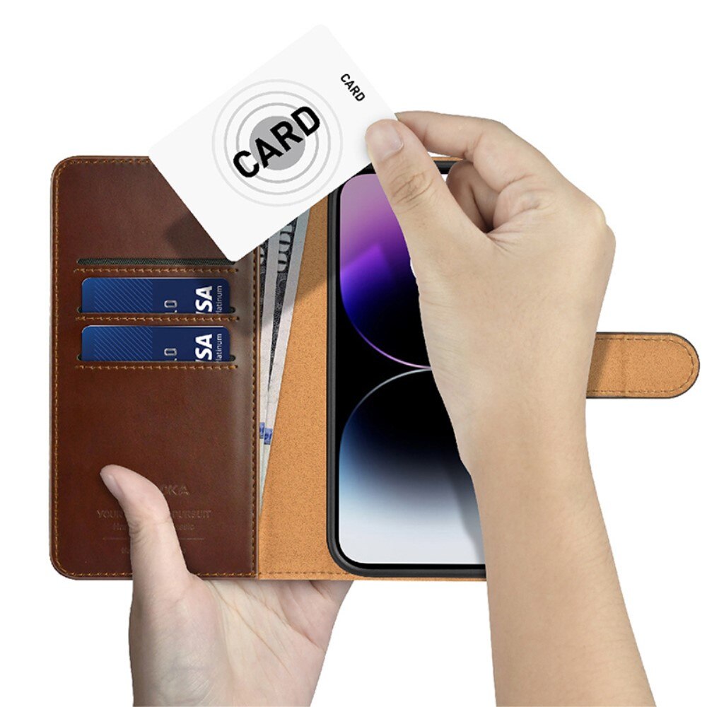 Magnetisk Wallet iPhone 14 Pro brun