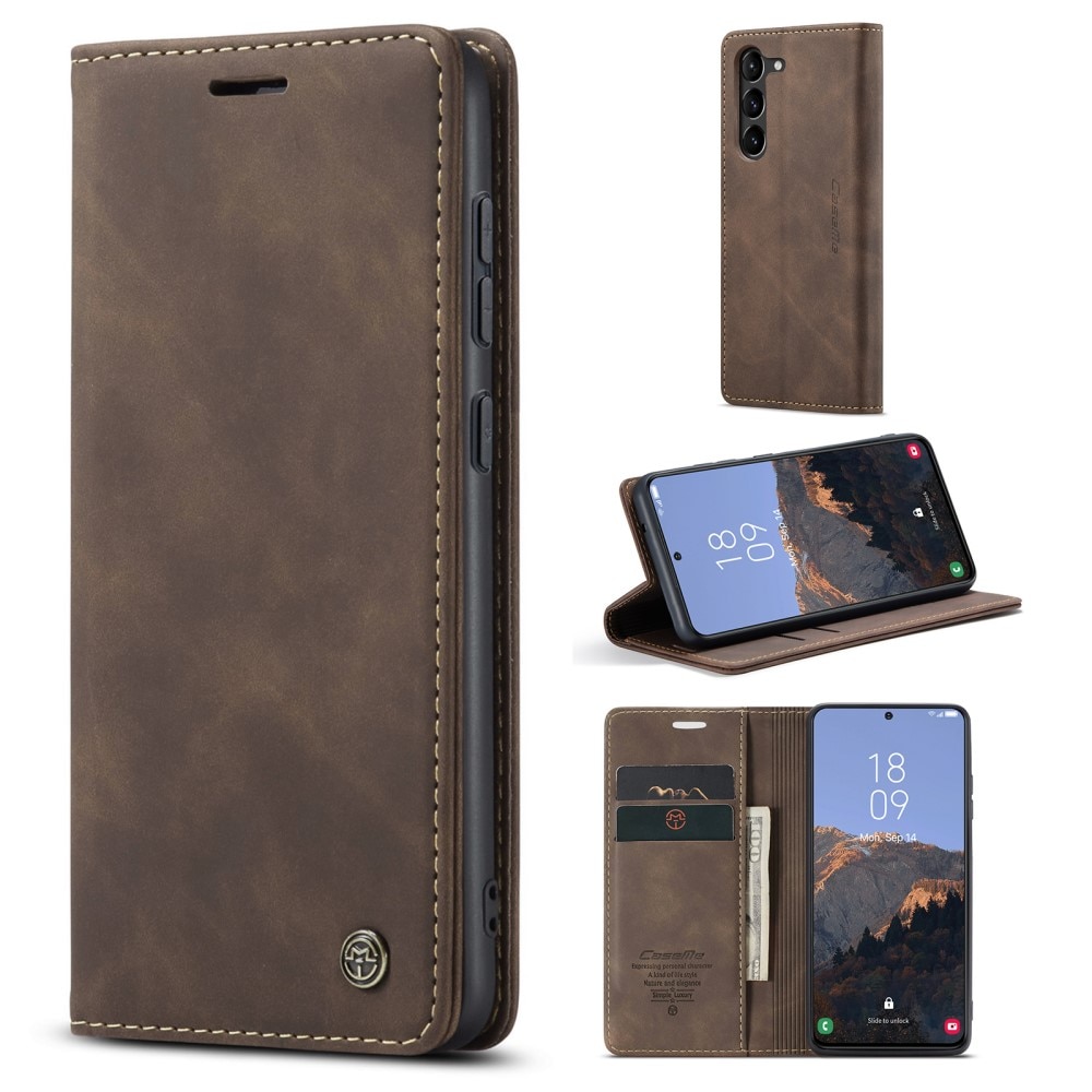 Slim Pung Etui Samsung Galaxy S23 Plus Brun
