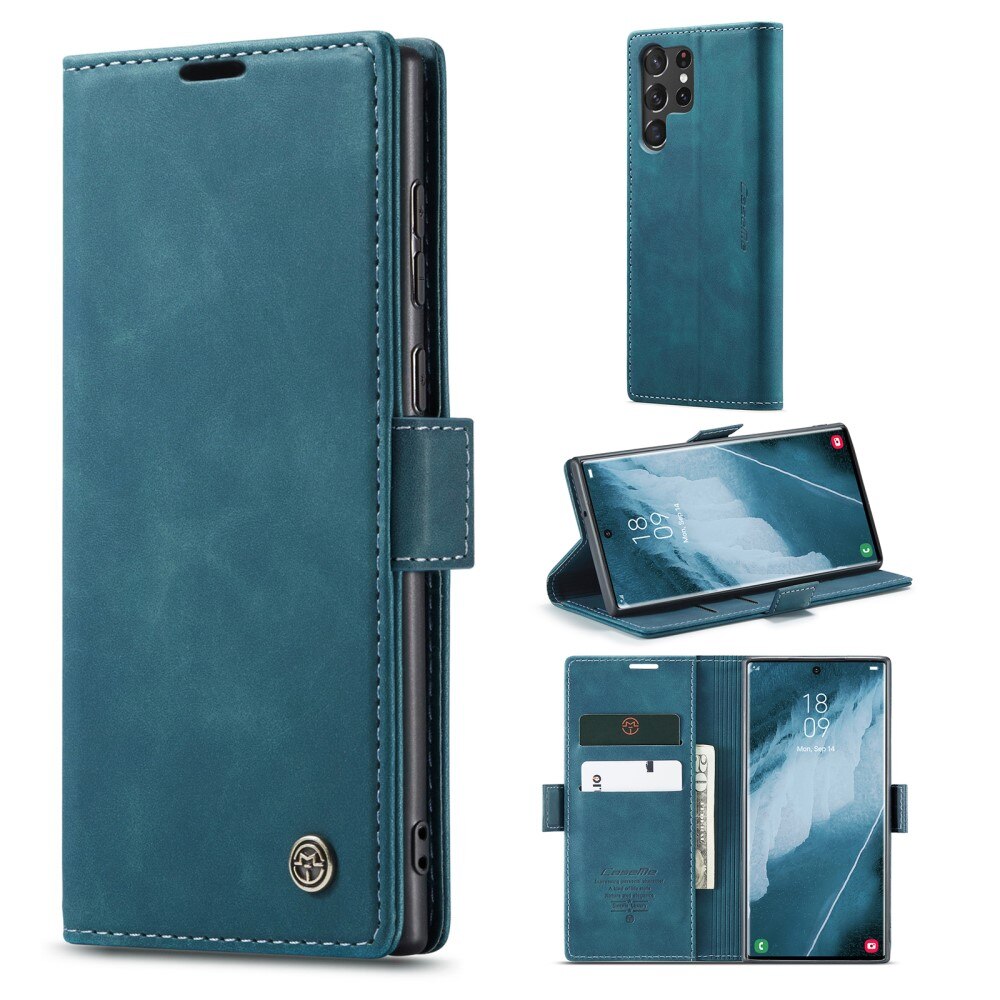 Slim Pung Etui Samsung Galaxy S23 Ultra Blå