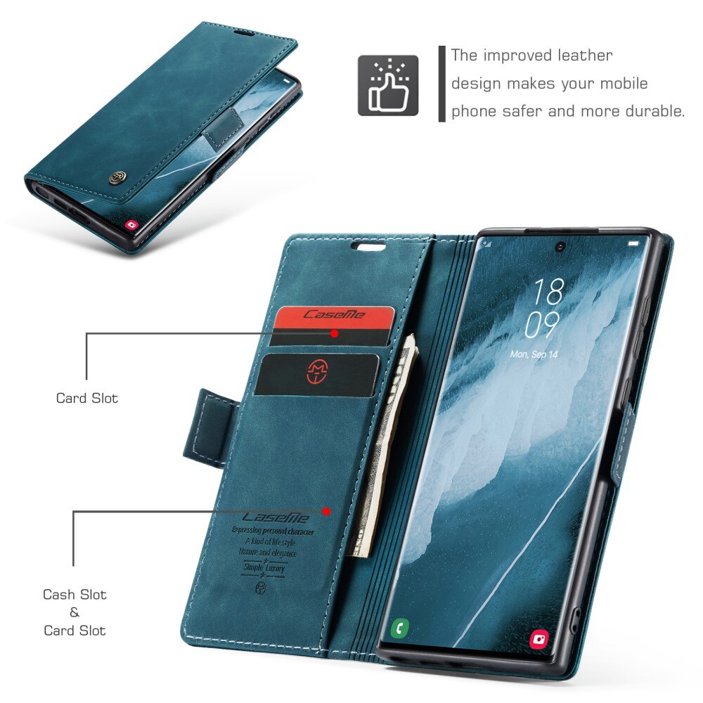 Slim Pung Etui Samsung Galaxy S23 Ultra Blå