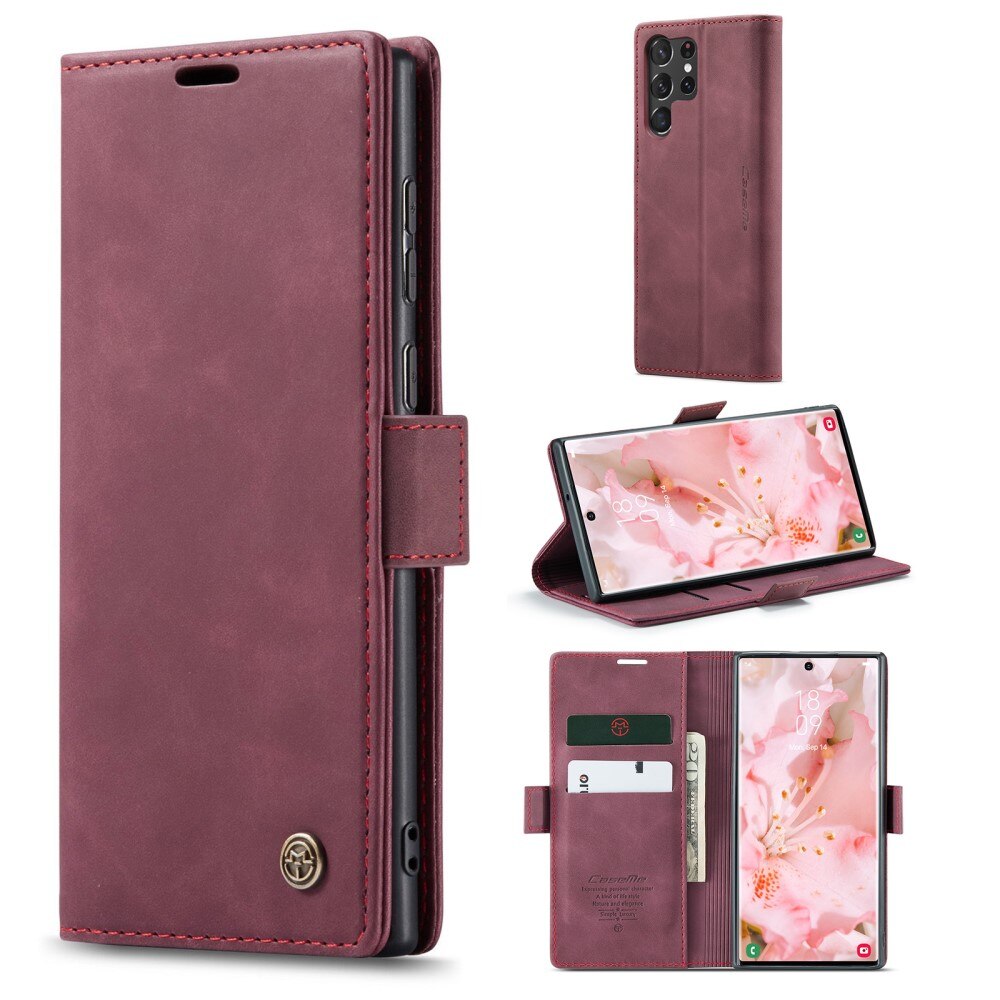 Slim Pung Etui Samsung Galaxy S23 Ultra Rød
