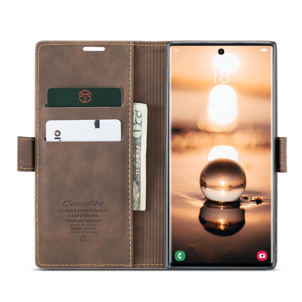Slim Pung Etui Samsung Galaxy S23 Ultra Brun
