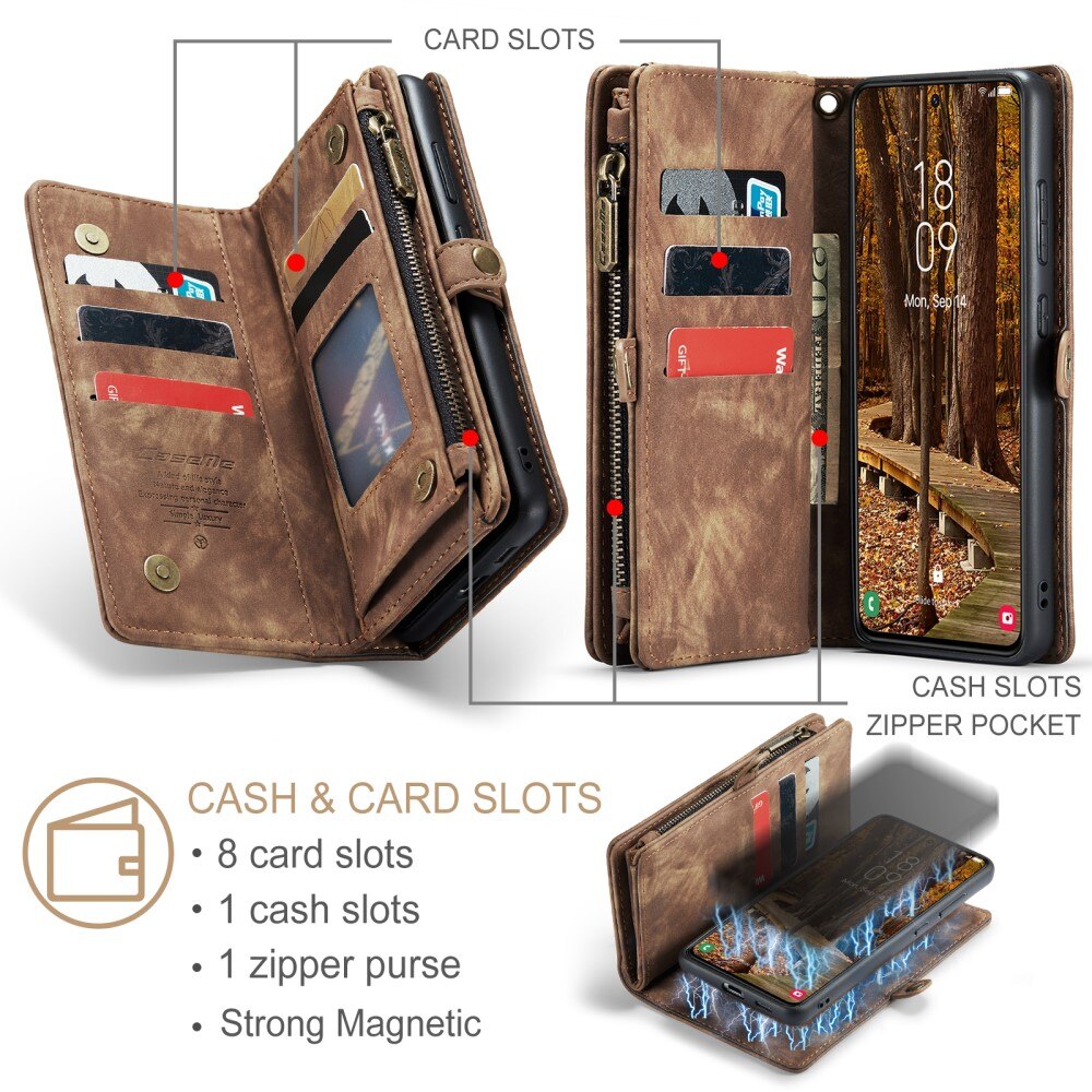 Multi-slot Mobiltaske Samsung Galaxy S23 brun