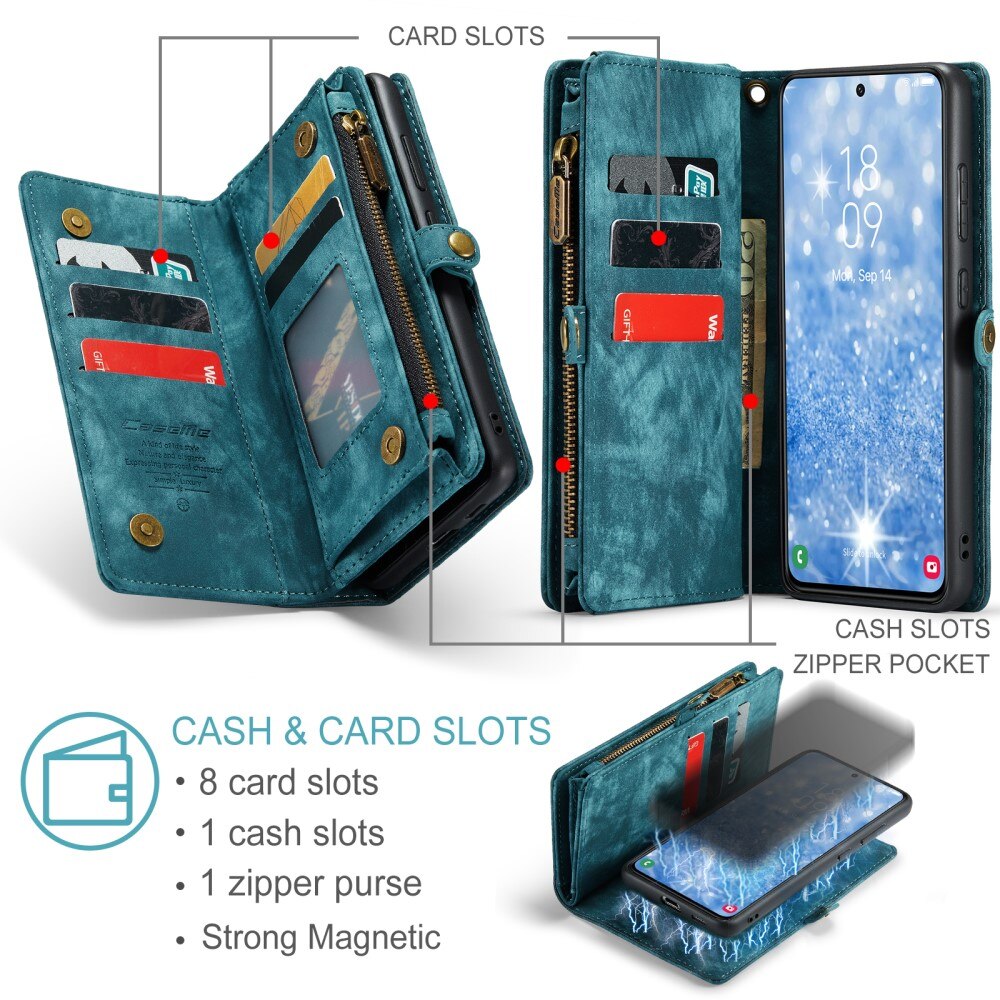 Multi-slot Mobiltaske Samsung Galaxy S23 Plus Blå
