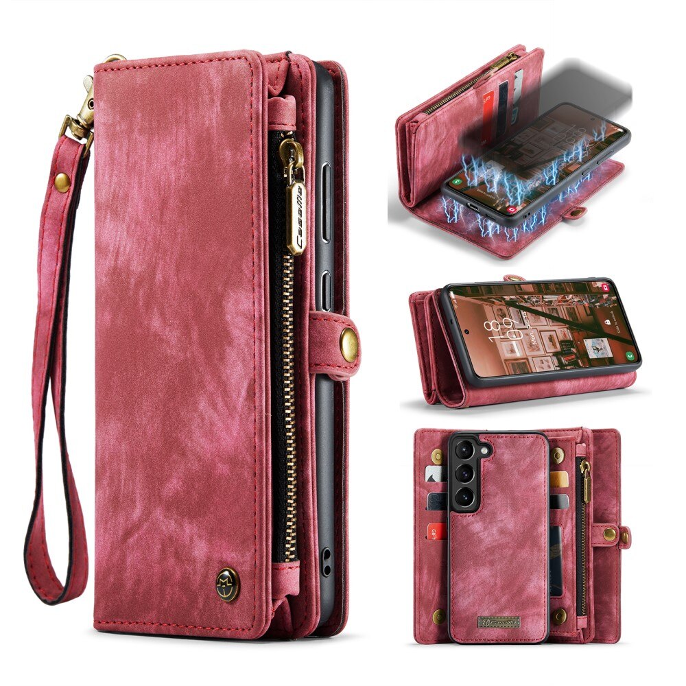 Multi-slot Mobiltaske Samsung Galaxy S23 Plus Rød