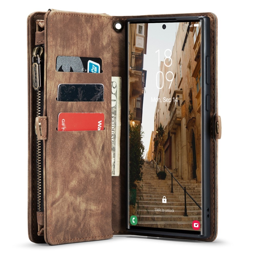 Multi-slot Mobiltaske Samsung Galaxy S23 Ultra brun