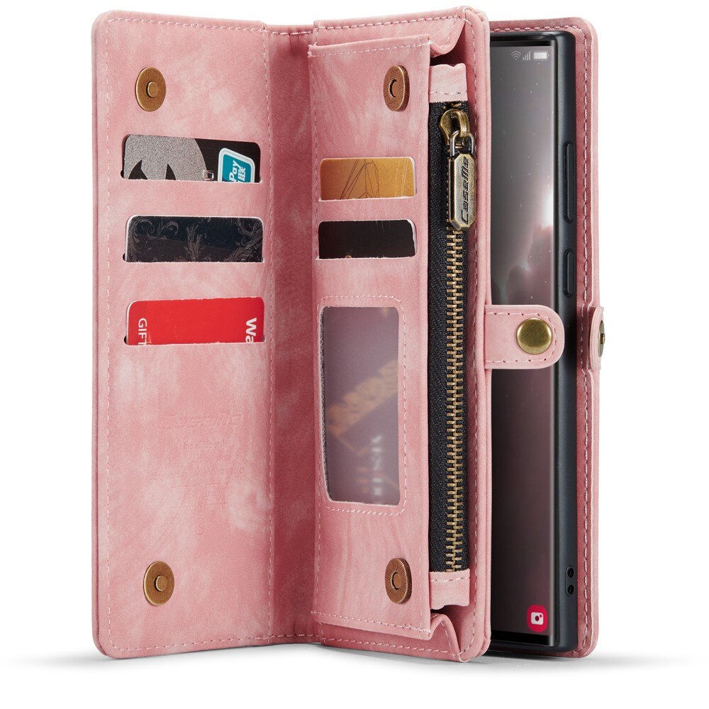 Multi-slot Mobiltaske Samsung Galaxy S23 Ultra Lyserød
