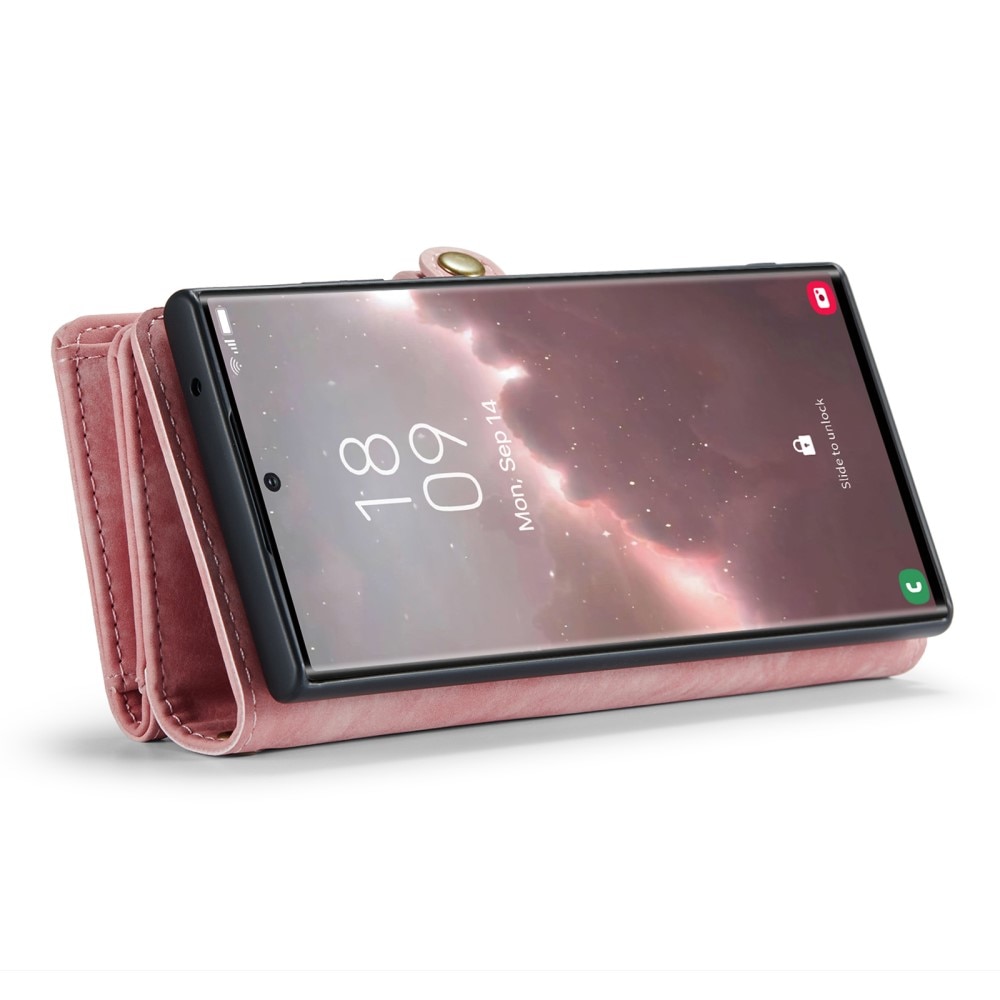 Multi-slot Mobiltaske Samsung Galaxy S23 Ultra lyserød