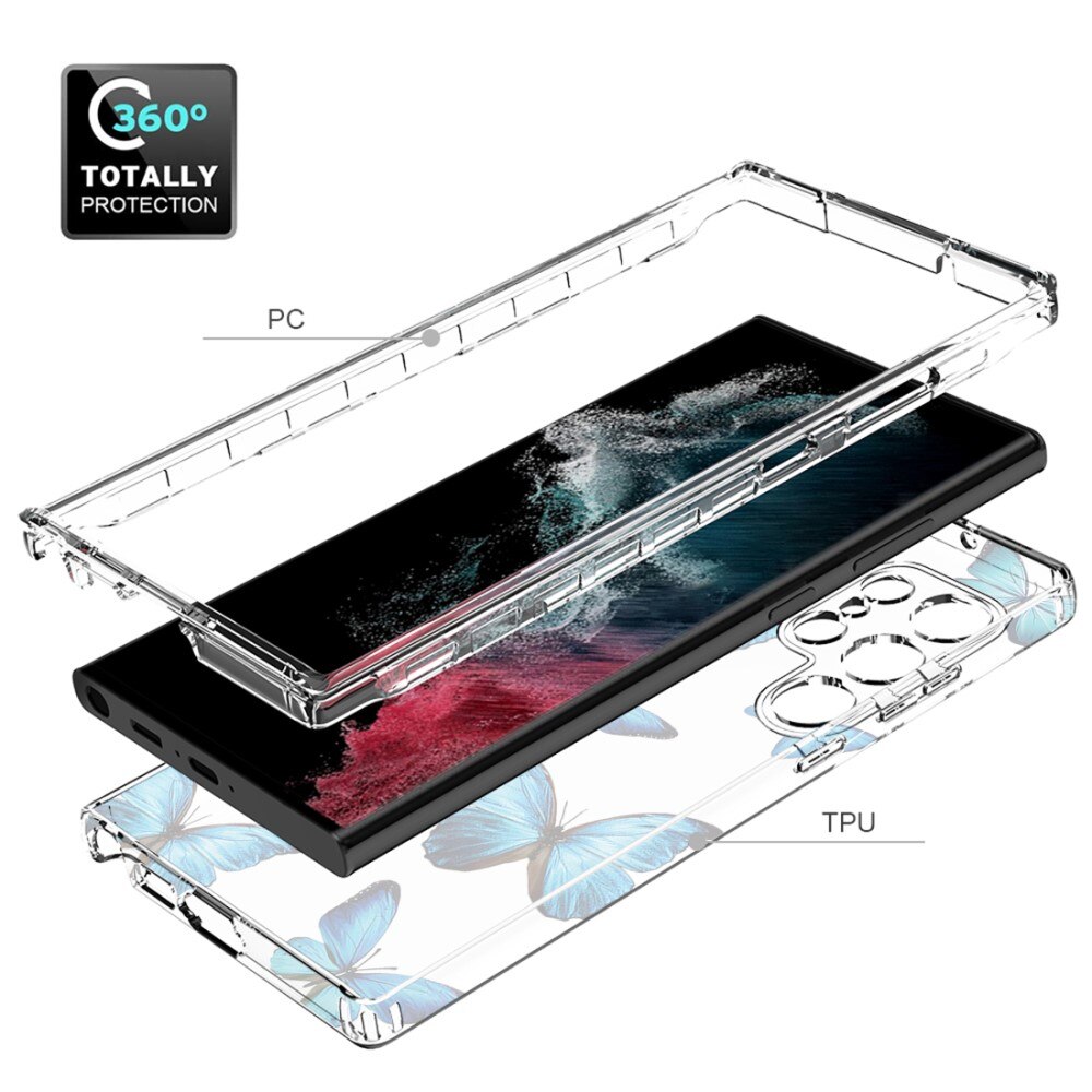 Full Cover Case Samsung Galaxy S23 Ultra sommerfugle