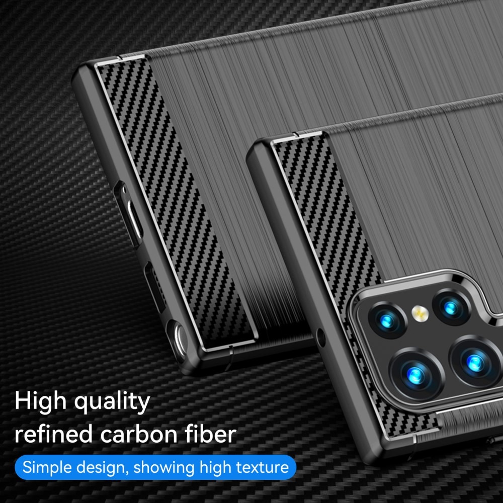 Samsung Galaxy S23 Ultra Cover TPU Brushed Sort