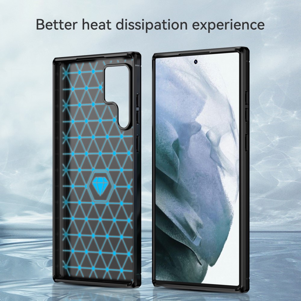 Samsung Galaxy S23 Ultra Cover TPU Brushed Sort
