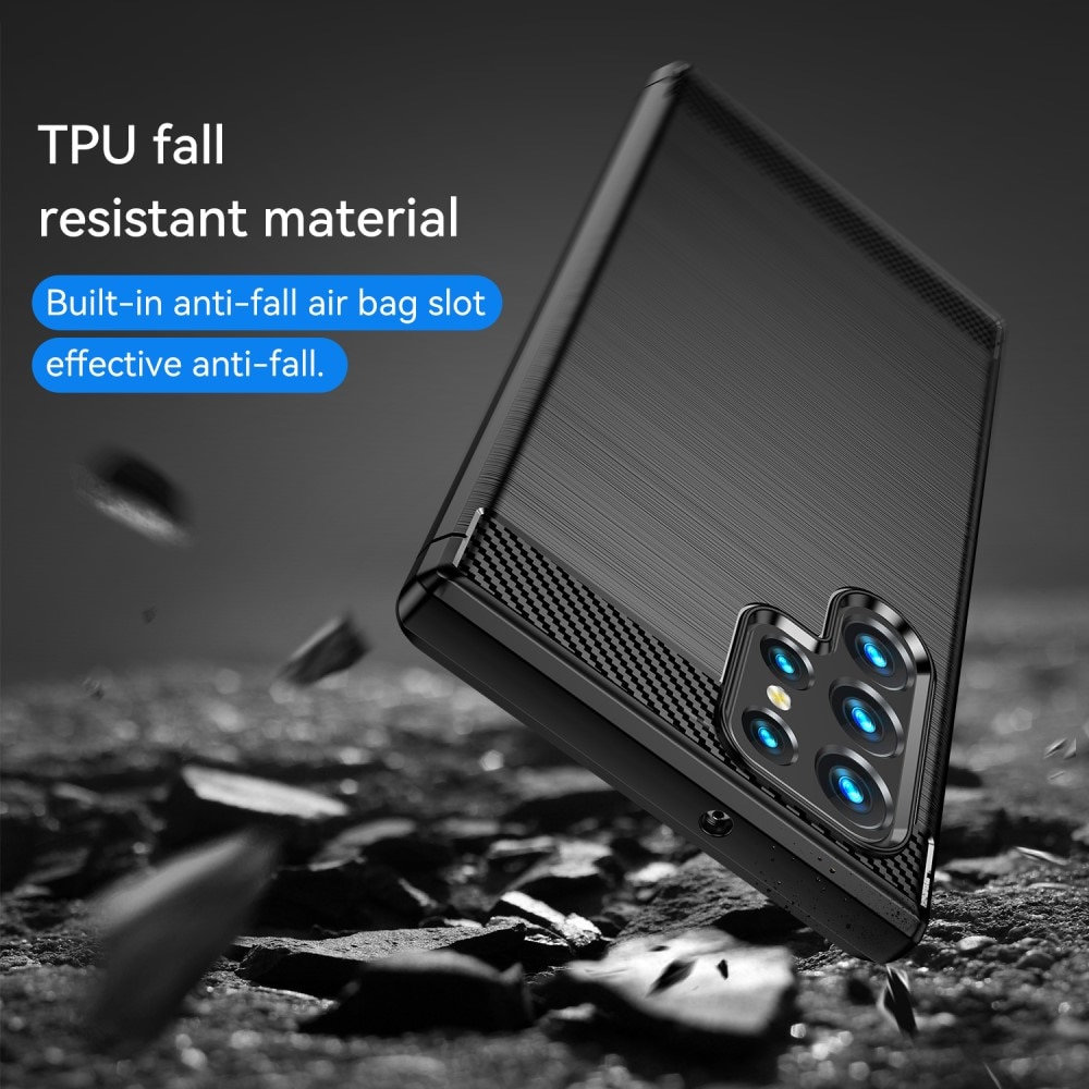 Samsung Galaxy S23 Ultra Cover TPU Brushed Sort
