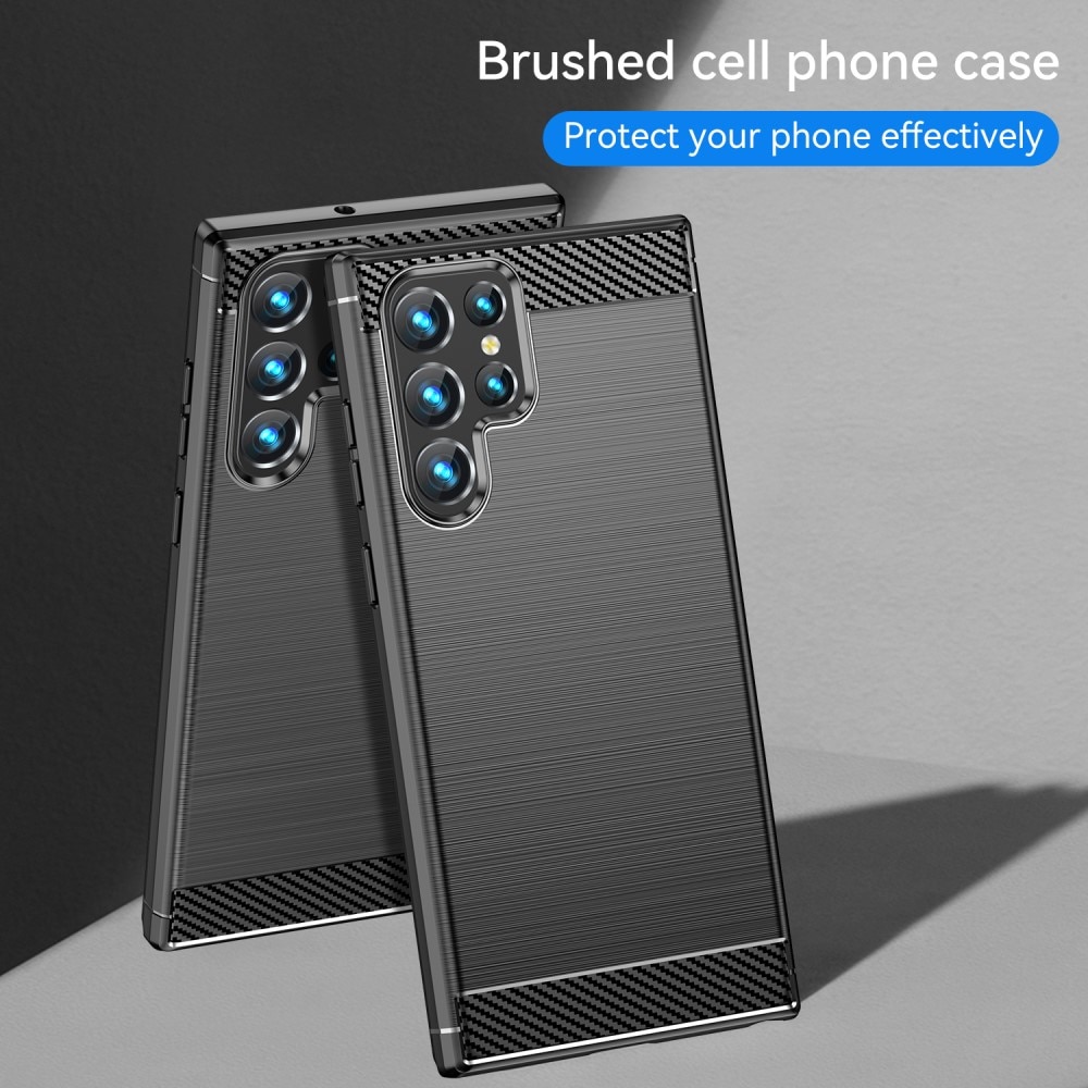 Samsung Galaxy S23 Ultra Cover TPU Brushed Sort