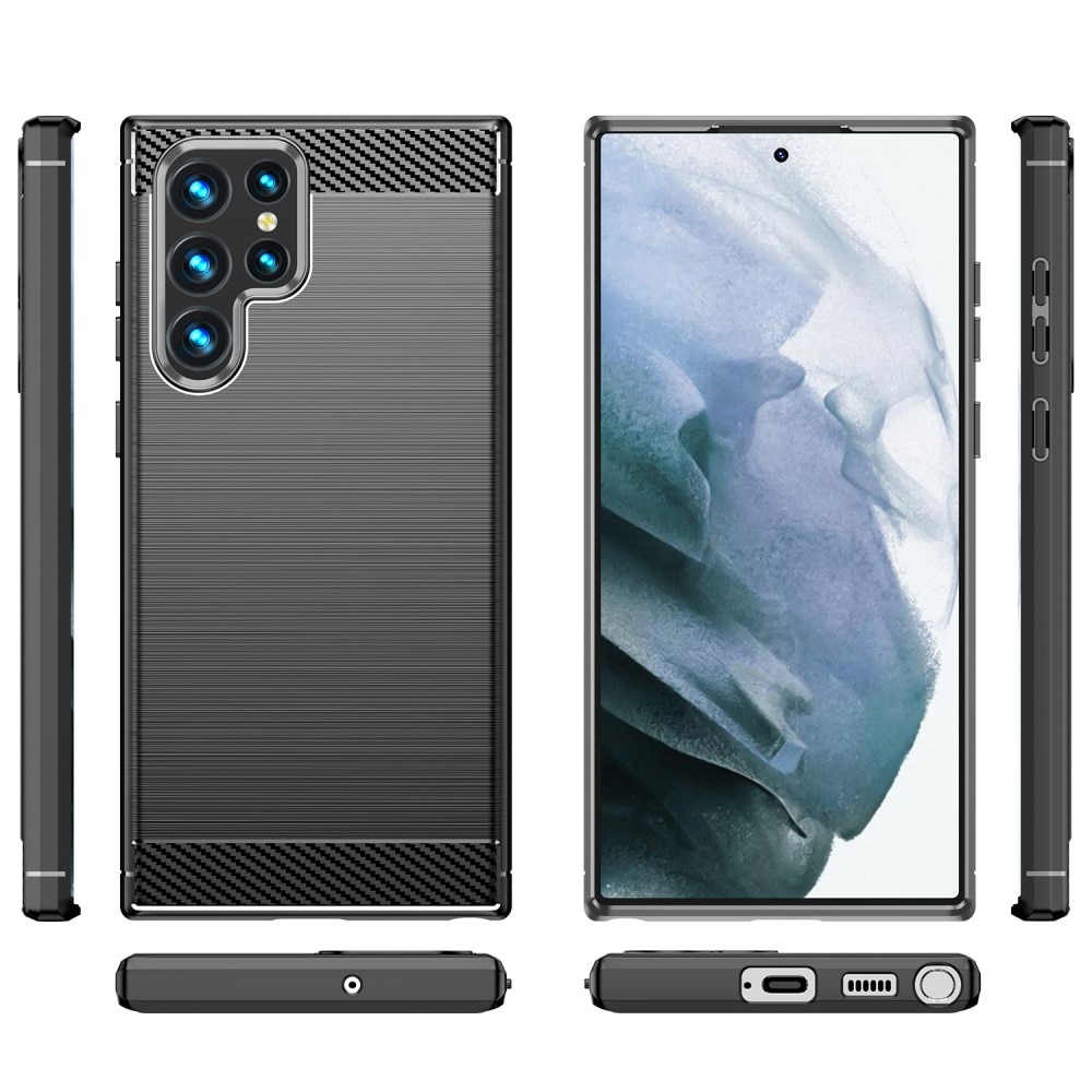 Samsung Galaxy S23 Ultra Cover TPU Brushed Sort