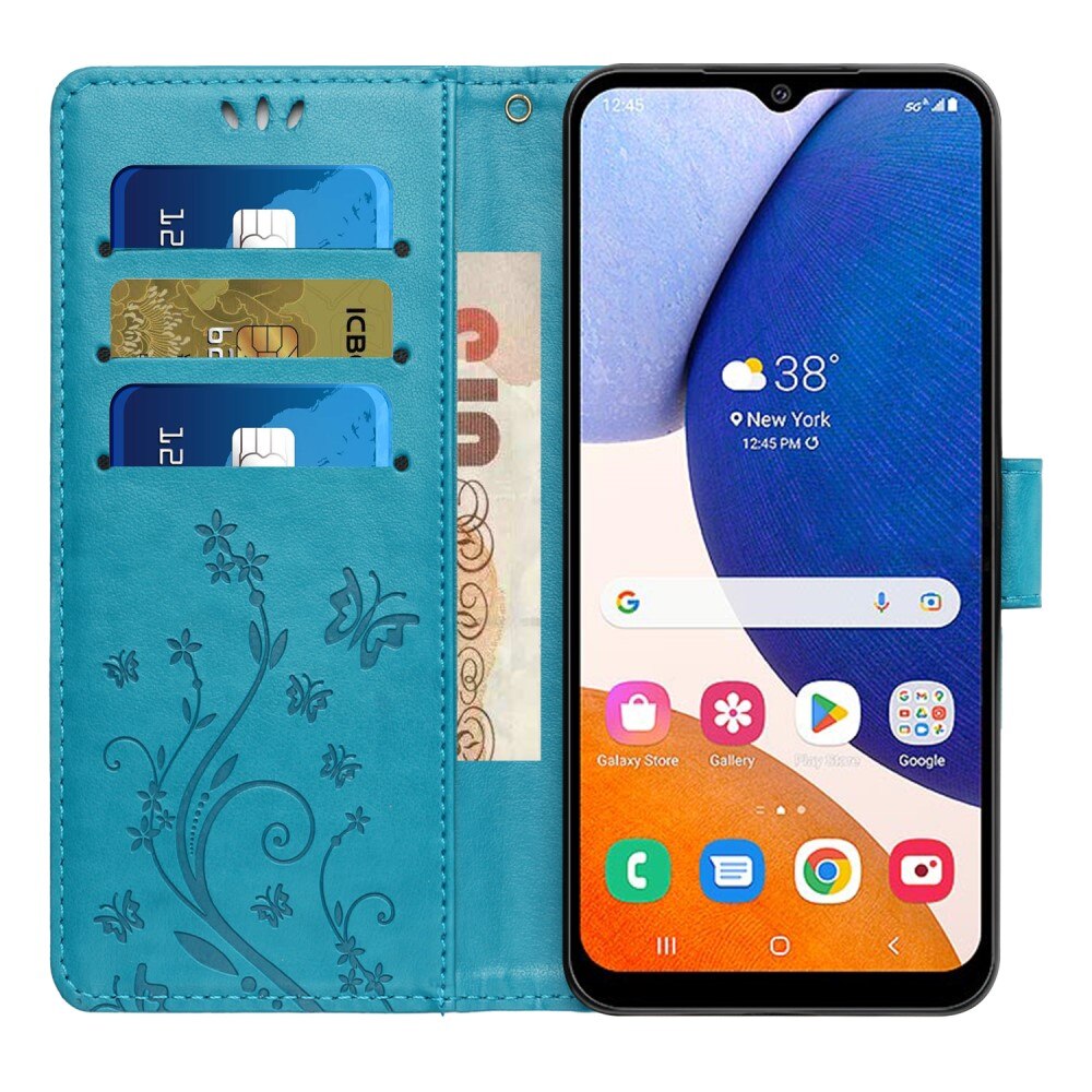 Læderetui Sommerfugle Samsung Galaxy A54 Blå