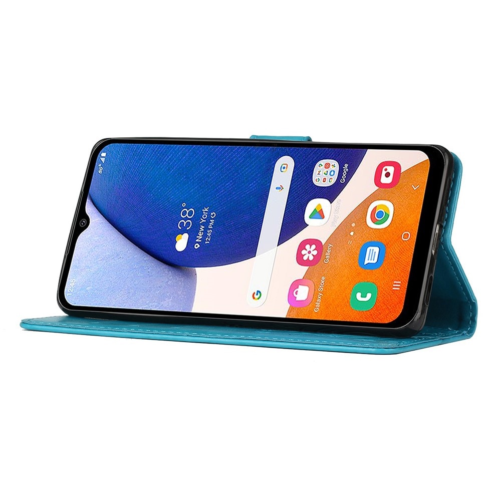 Læderetui Sommerfugle Samsung Galaxy A54 blå