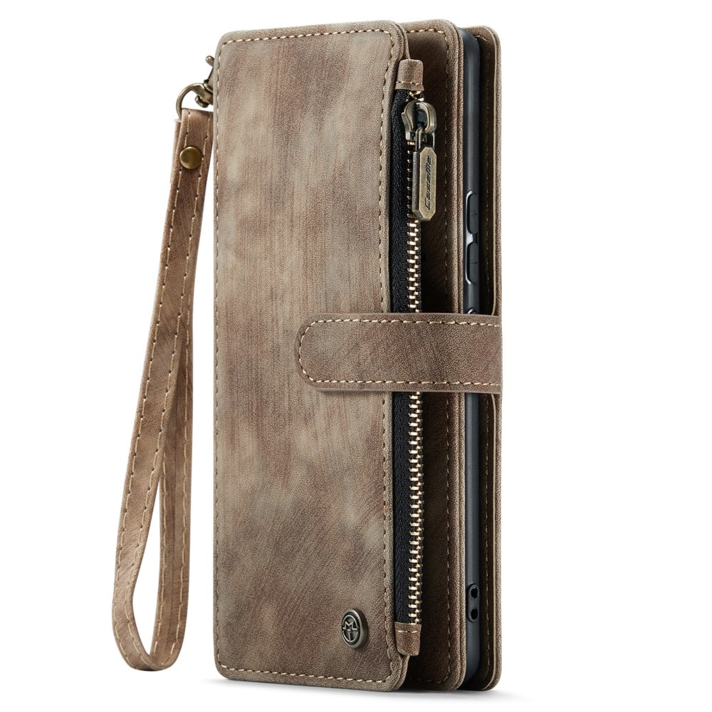 Zipper Wallet Samsung Galaxy A54 Brun