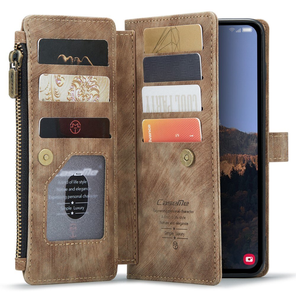 Zipper Wallet Samsung Galaxy A54 Brun