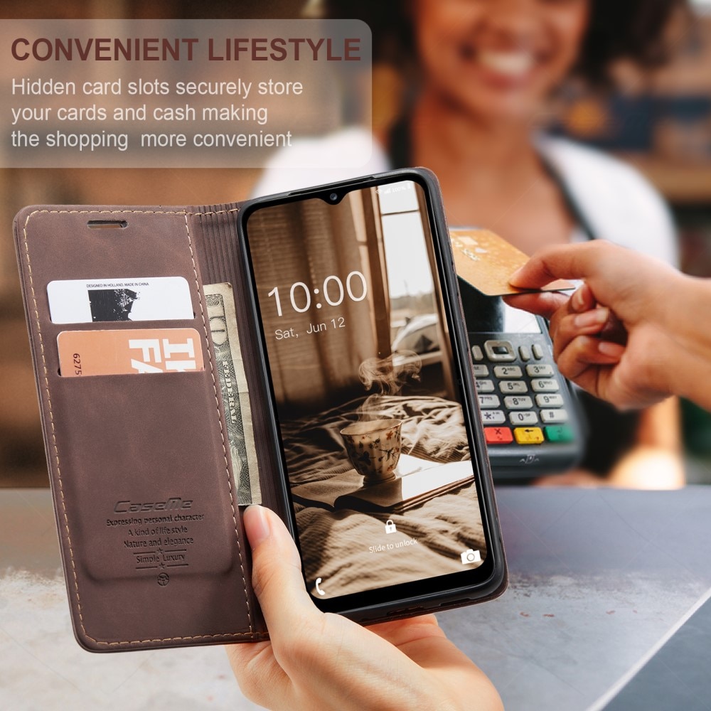 Slim Pung Etui Samsung Galaxy A34 Brun
