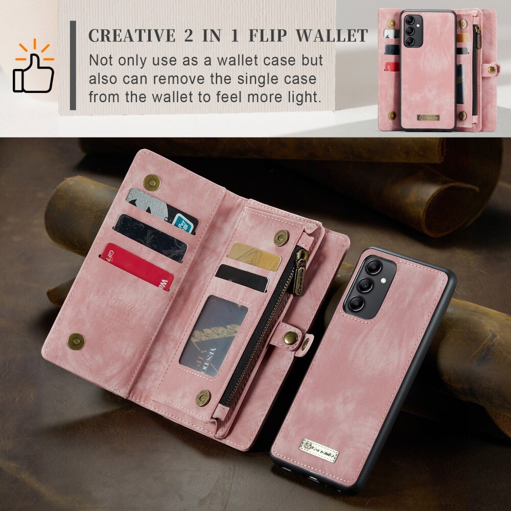 Multi-slot Mobiltaske Samsung Galaxy A34 Lyserød