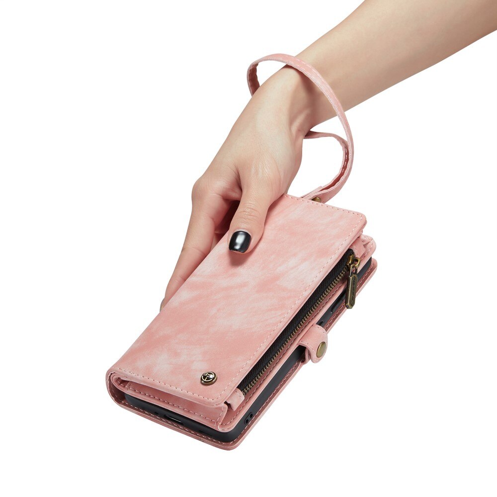 Multi-slot Mobiltaske Samsung Galaxy A34 Lyserød