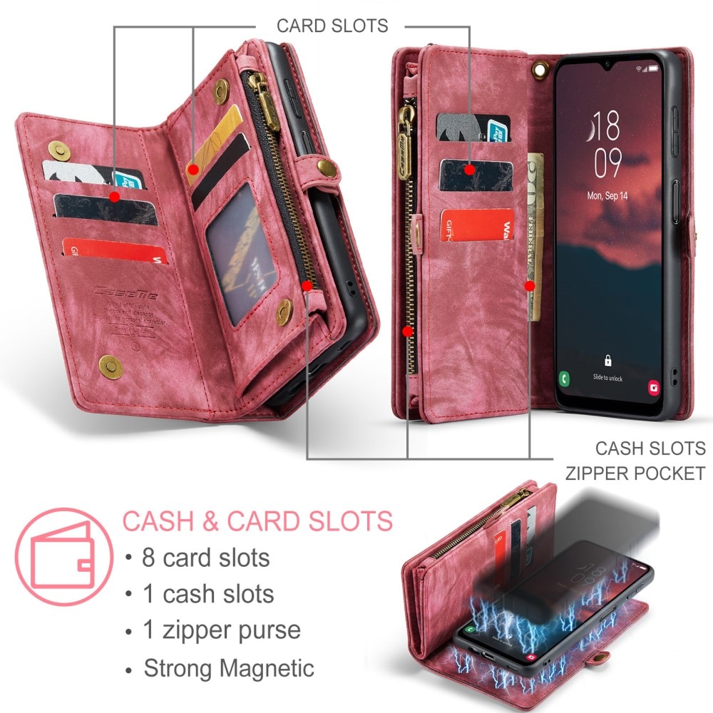 Multi-slot Mobiltaske Samsung Galaxy A34 rød