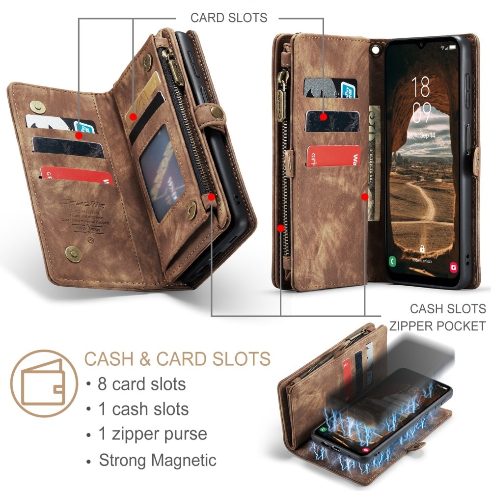 Multi-slot Mobiltaske Samsung Galaxy A54 brun