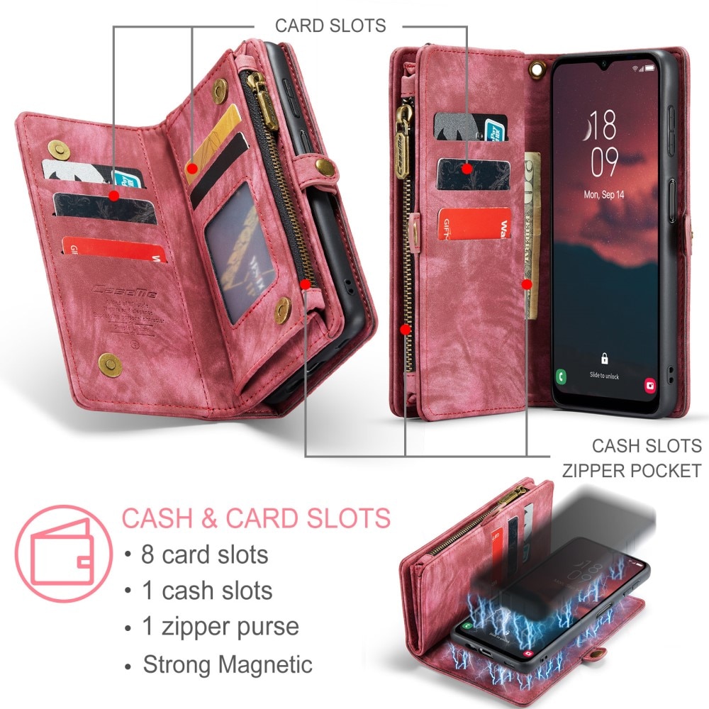 Multi-slot Mobiltaske Samsung Galaxy A54 rød