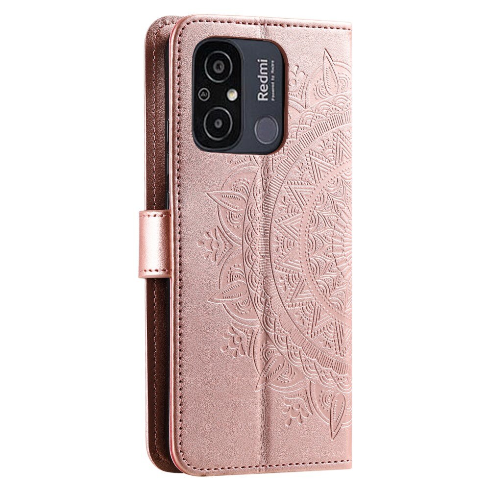 Læderetui Mandala Xiaomi Redmi 12C rose guld